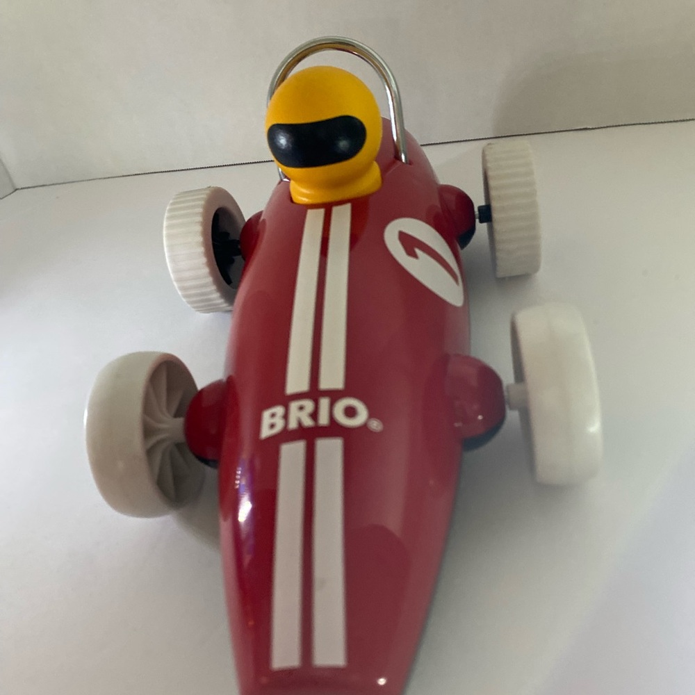 Red Pull-Back Race Car with Yellow Driver